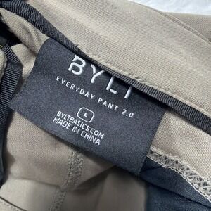 BYLT Pants Mens Large Beige Tan Everyday Pants 2.0 Chino Stretch 34x31 Office